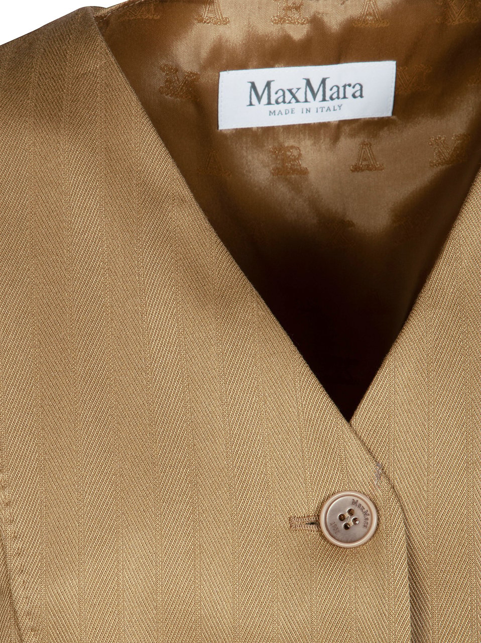 Max Mara Mxmfalla Tailored V-Neck Vest Bruin