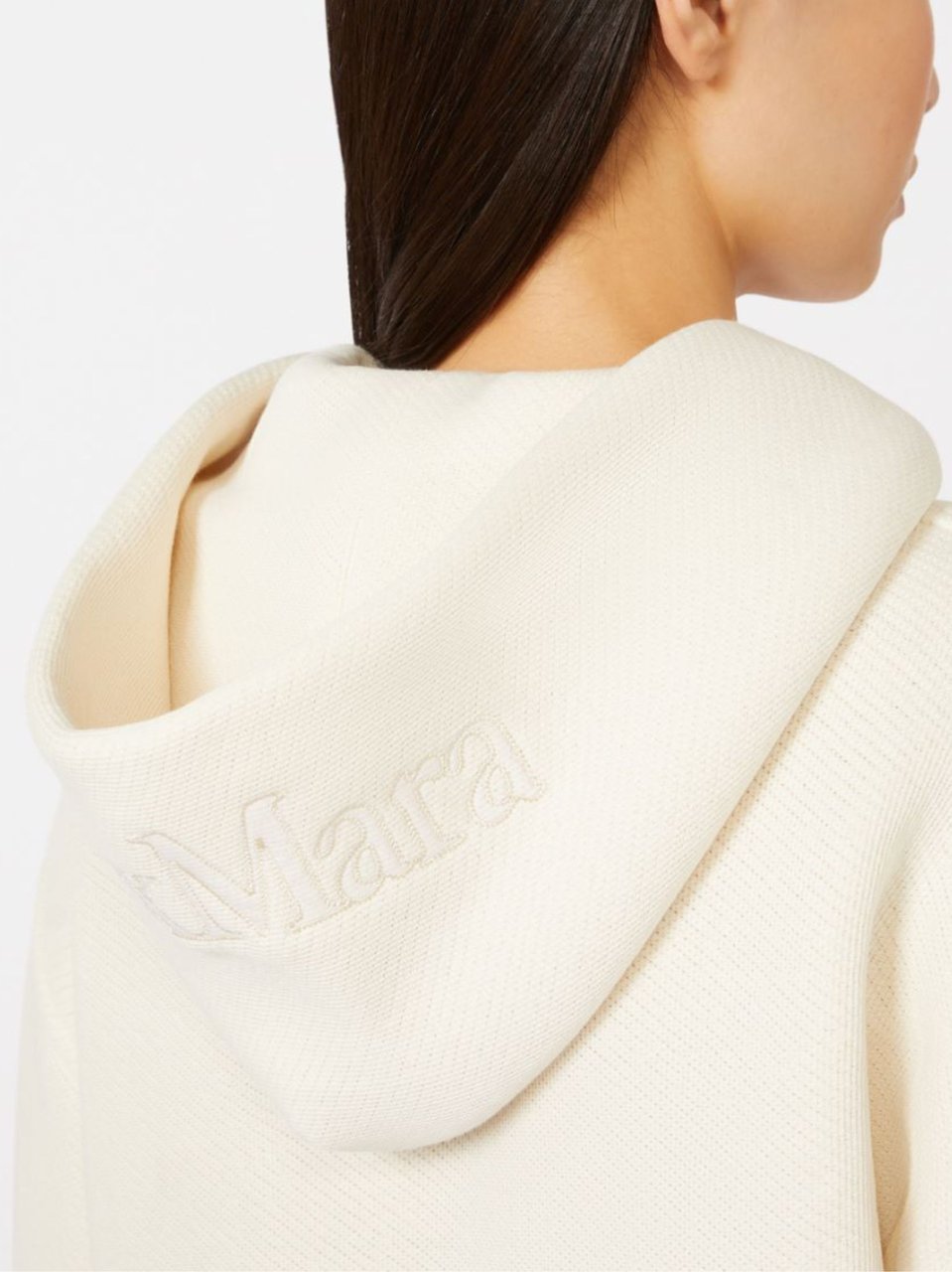 Max Mara White Central Seam Hooded Hoodie Wit
