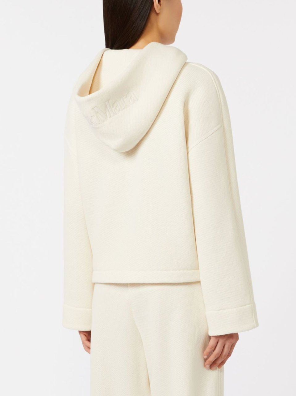 Max Mara White Central Seam Hooded Hoodie Wit