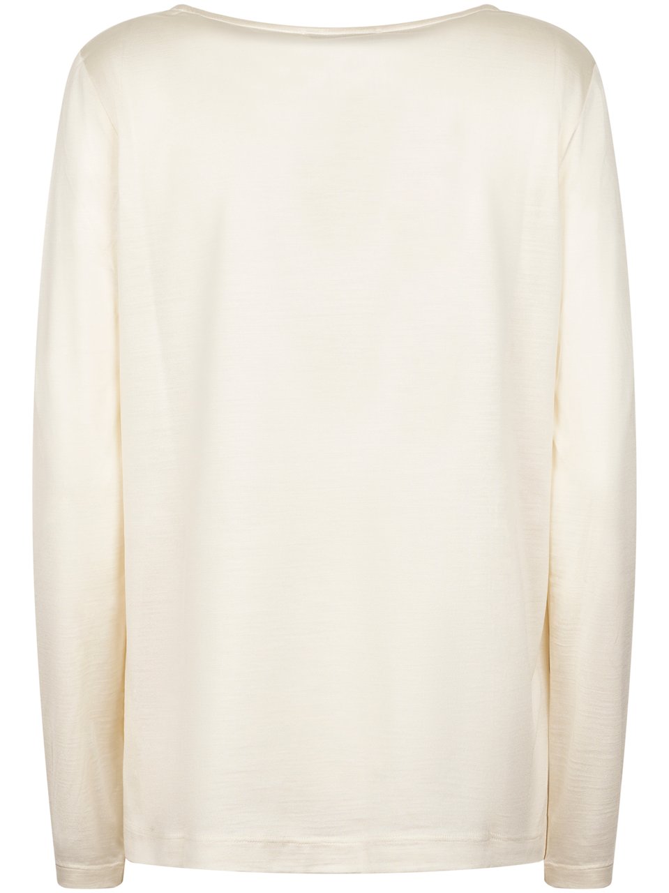 Max Mara Long-Sleeve Silk Top with Subtle Draping Neutraal