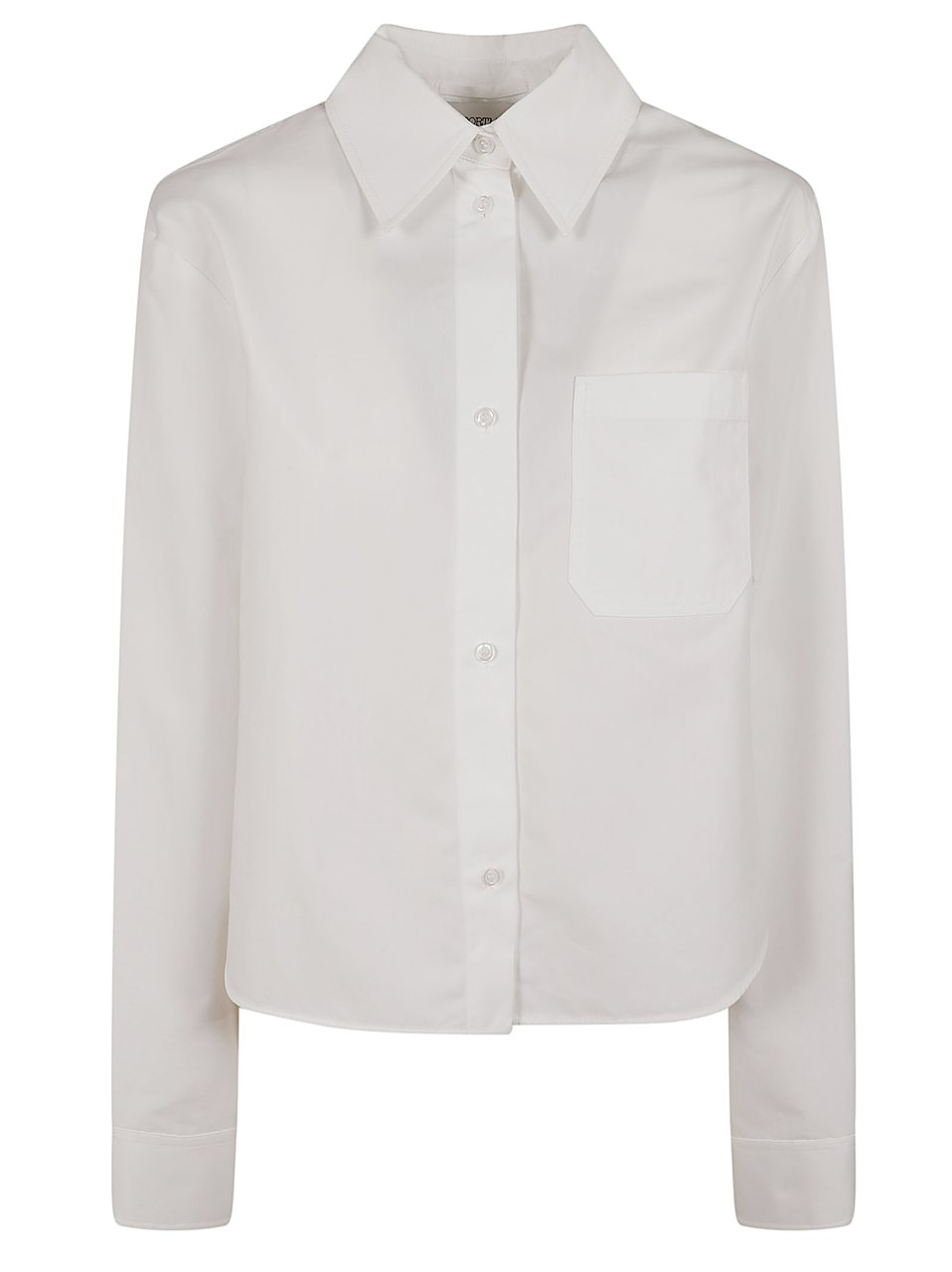 Max Mara Cropped Shirt with Fully Pleated Back and Asymmetrical Hem Wit