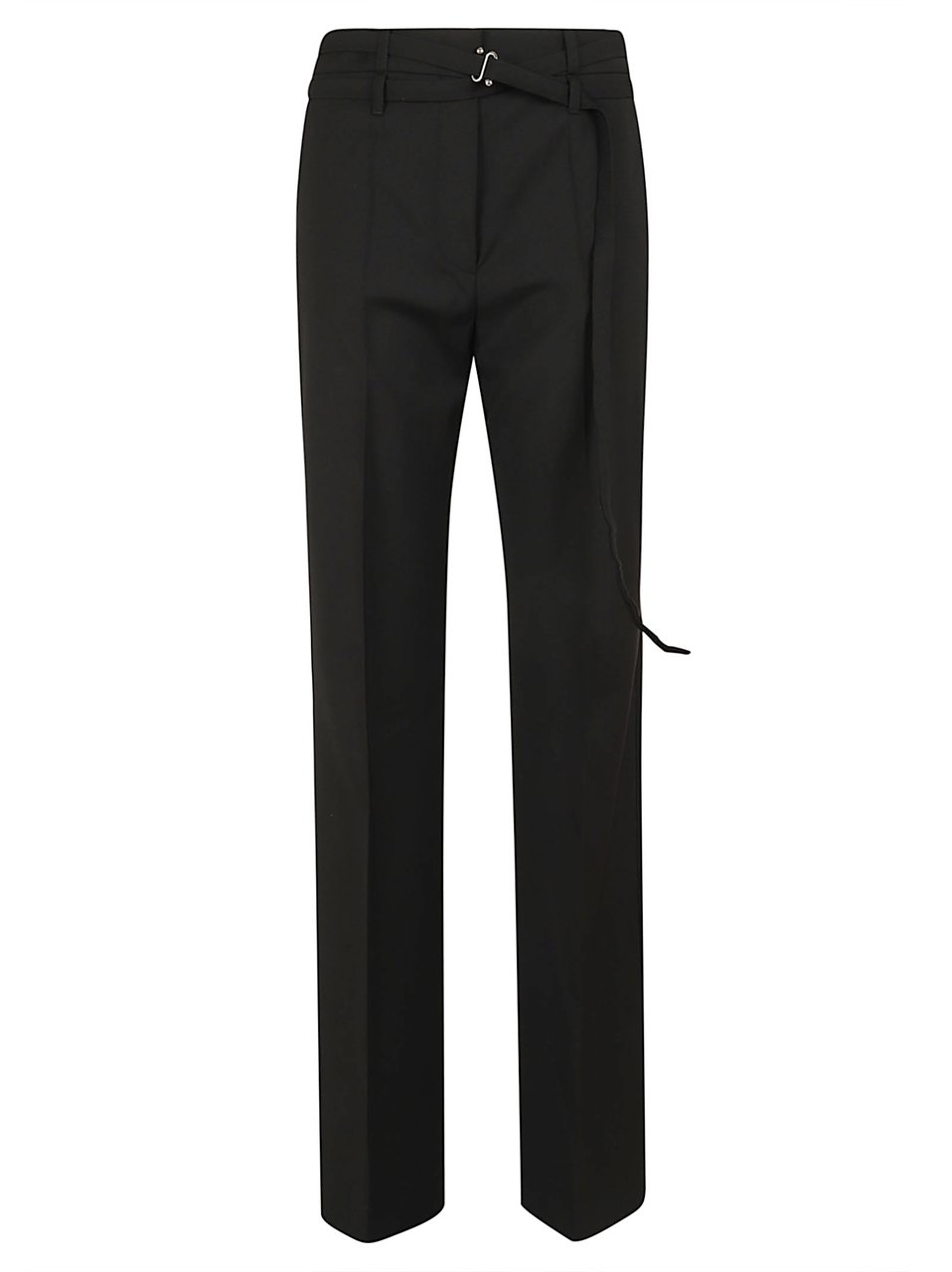 Max Mara Flared Tailored Trousers with Double-Wrap Fabric Belt Zwart