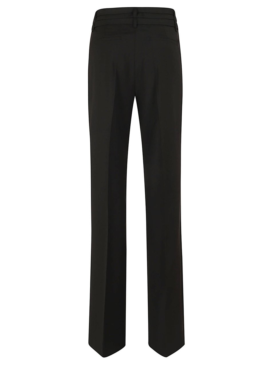 Max Mara Flared Tailored Trousers with Double-Wrap Fabric Belt Zwart