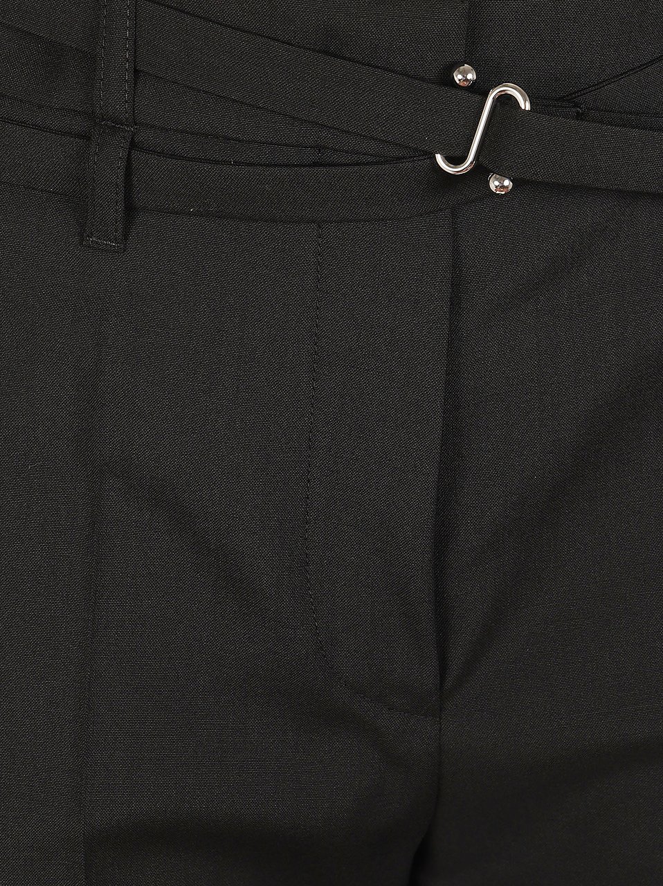 Max Mara Flared Tailored Trousers with Double-Wrap Fabric Belt Zwart