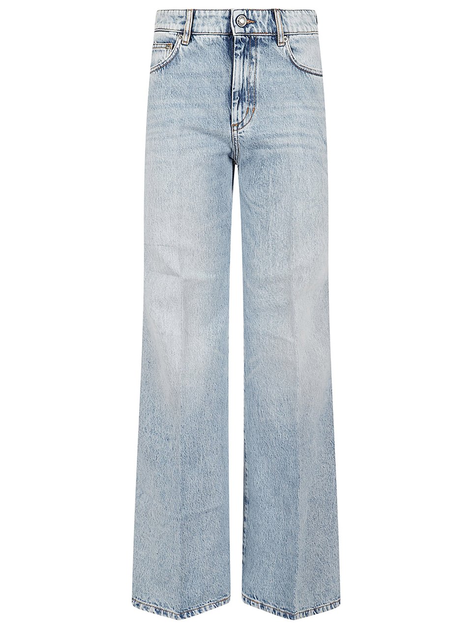 Max Mara Light Wash Denim Trousers with Classic Five-Pocket Design Blauw