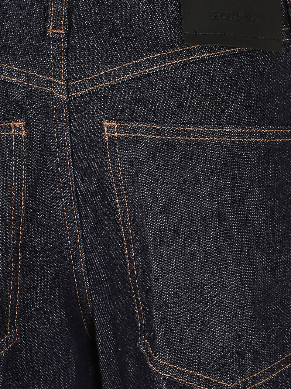 Max Mara Wide-Leg Denim Trousers with Vertical Stitching Blauw