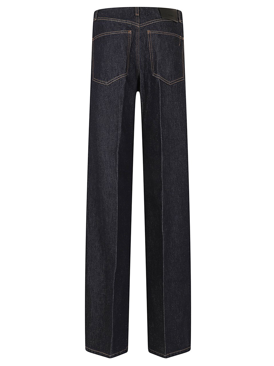 Max Mara Wide-Leg Denim Trousers with Vertical Stitching Blauw