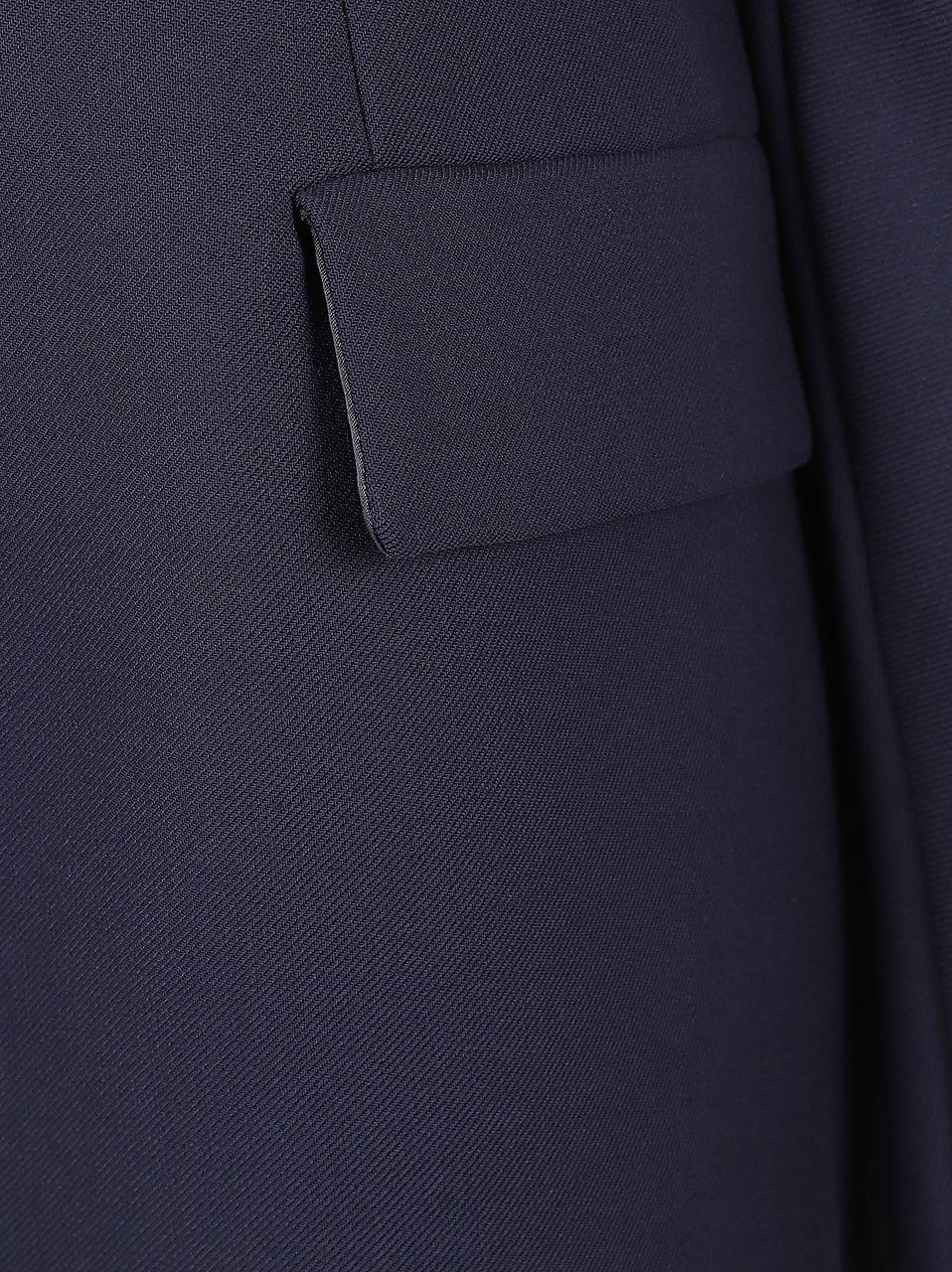 Max Mara Midnight Blue Gabardine Short Fitted Dress Blauw