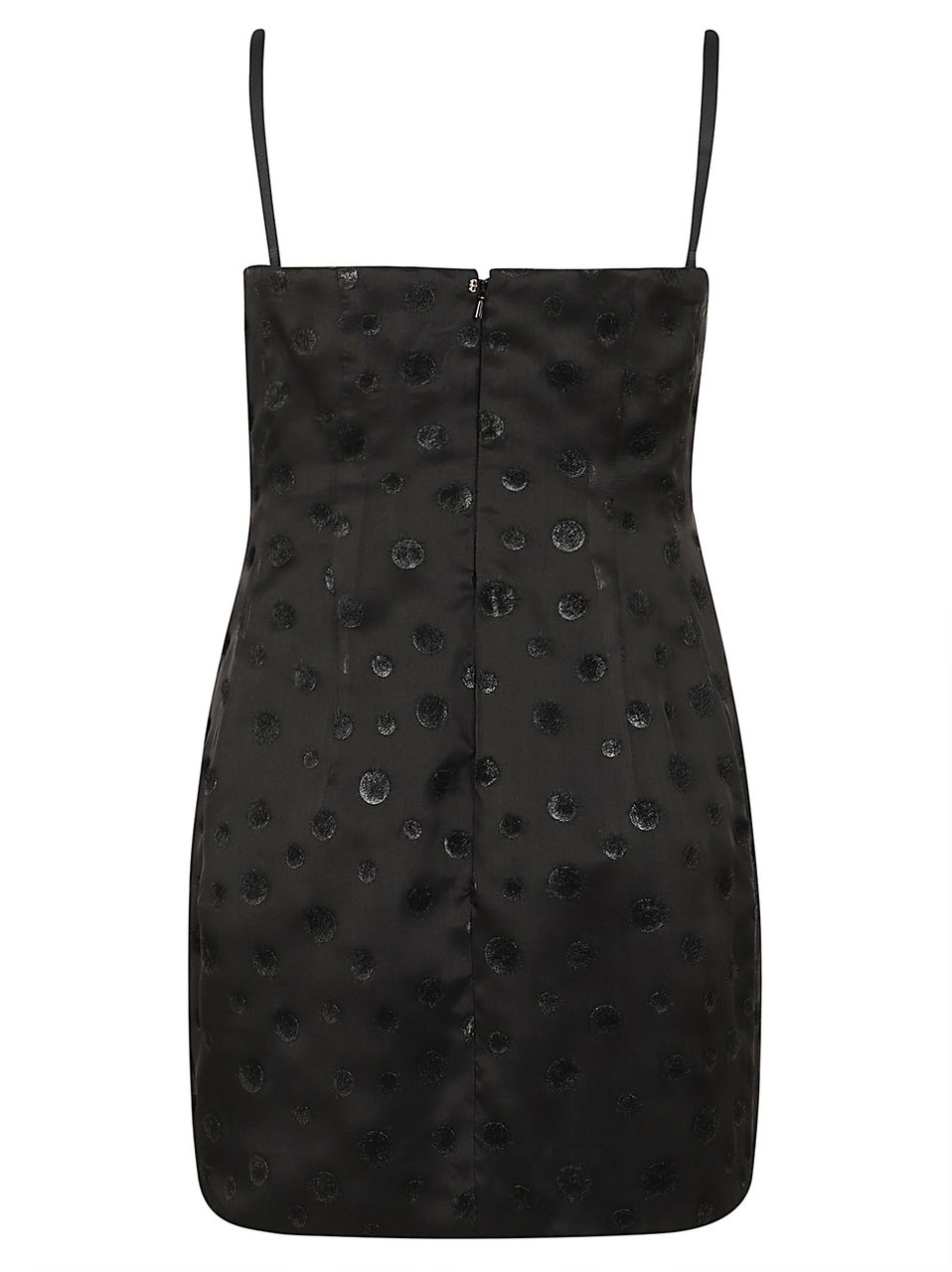 Max Mara Hourglass Silk Organza Mini Dress with Geometric Neckline Zwart