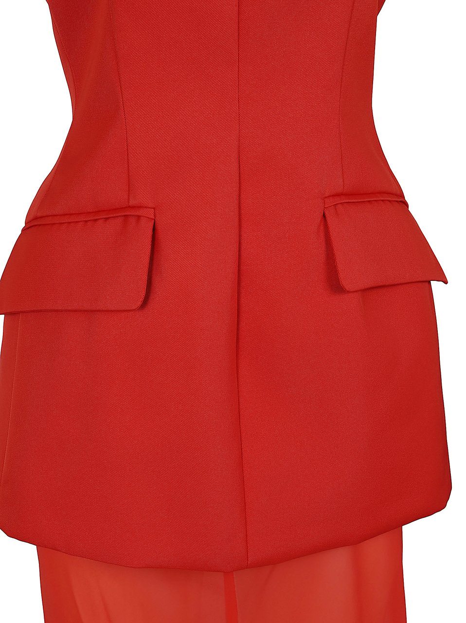 Max Mara Halter Neck Long Dress with Structured Bodice Rood