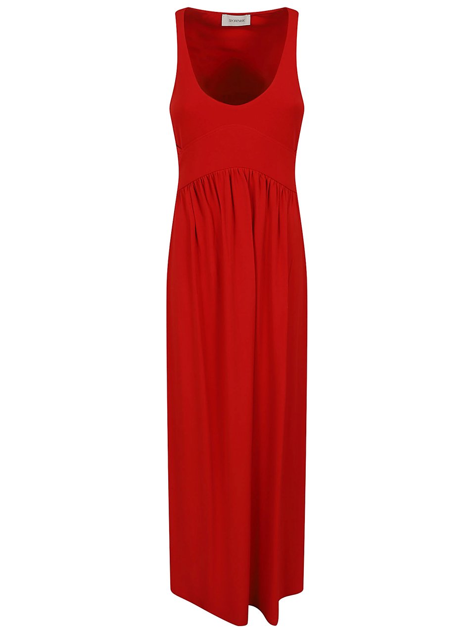 Max Mara Maxi Dress in Soft Stretch Crepe Jersey Rood