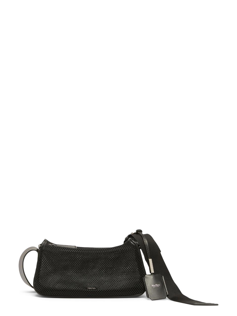 Max Mara Textured Mesh Polyester Bag with Adjustable Strap Zwart