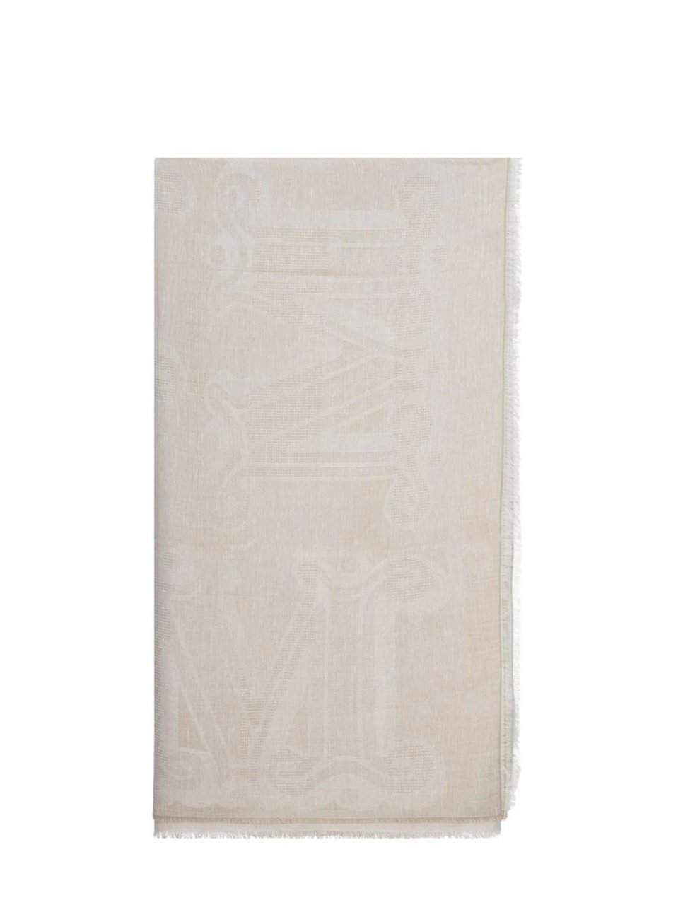 Max Mara White Subtle Woven Logo Scarf Wit