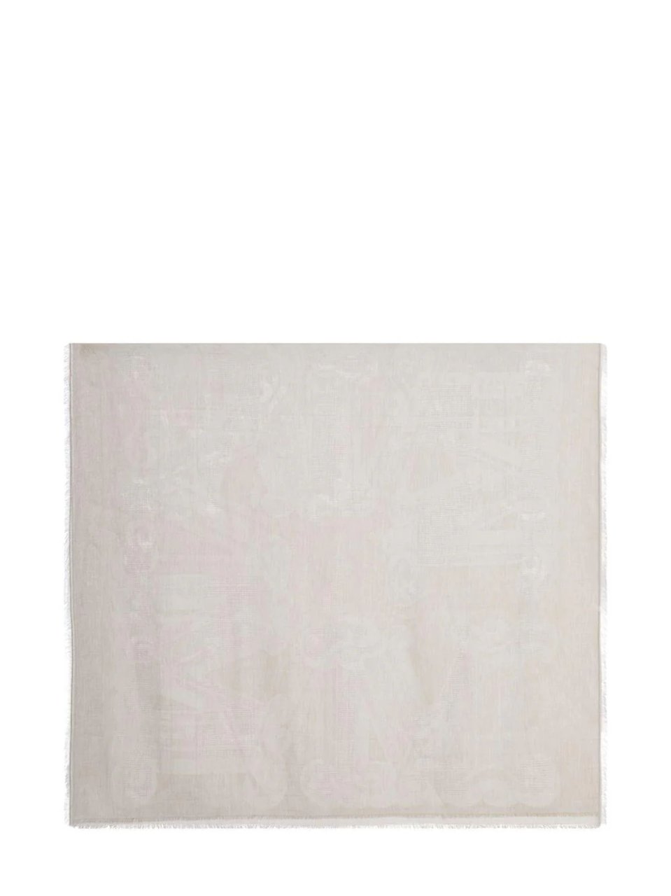 Max Mara White Subtle Woven Logo Scarf Wit