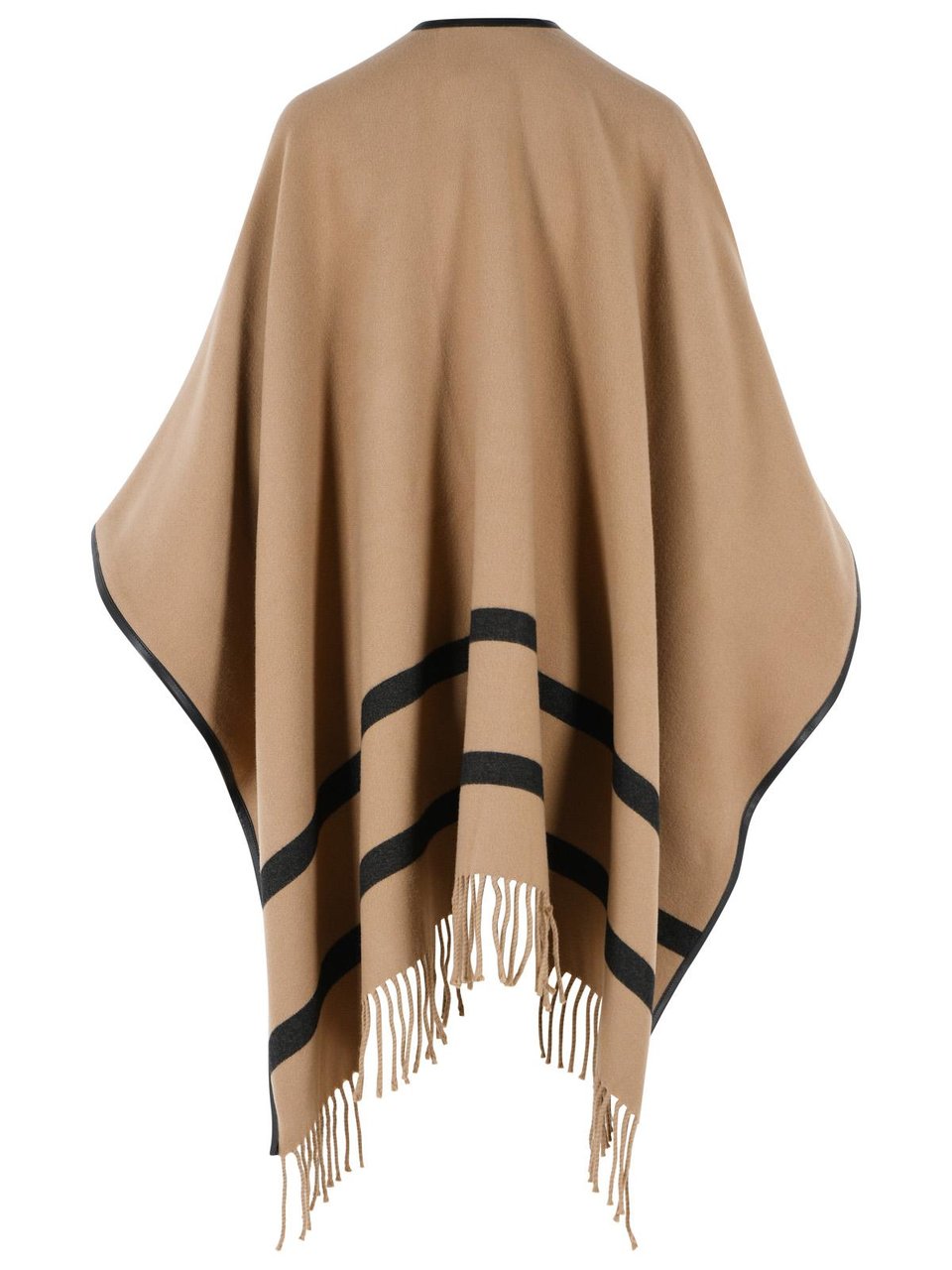Max Mara 'Aris' Camel Jacquard Wool Poncho Bruin