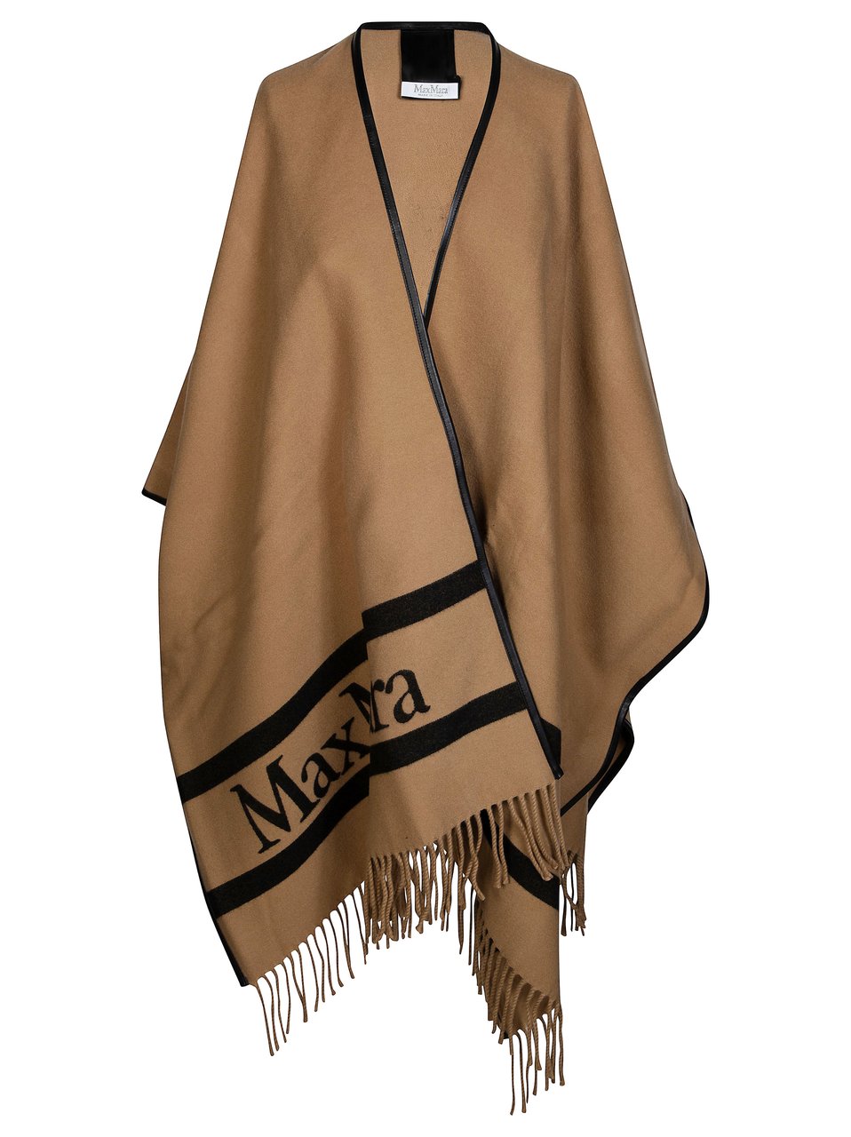 Max Mara Camel Aris Fringed Stripe Scarf Bruin