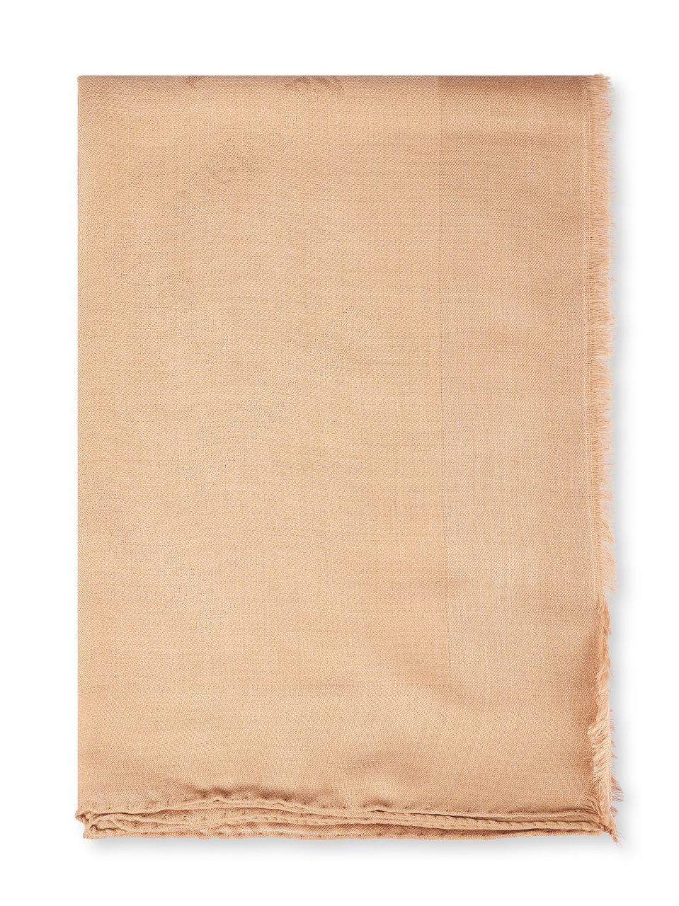 Max Mara Rectangular Wool-Silk Stola-Foulard in Warm Camel Tone Neutraal