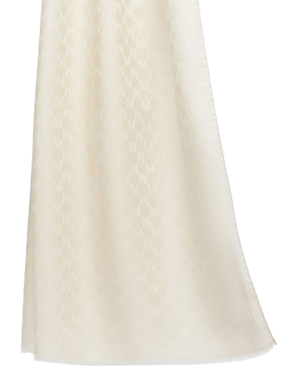 Max Mara Woven Pattern Stola Scarf in Luxurious Blend Neutraal