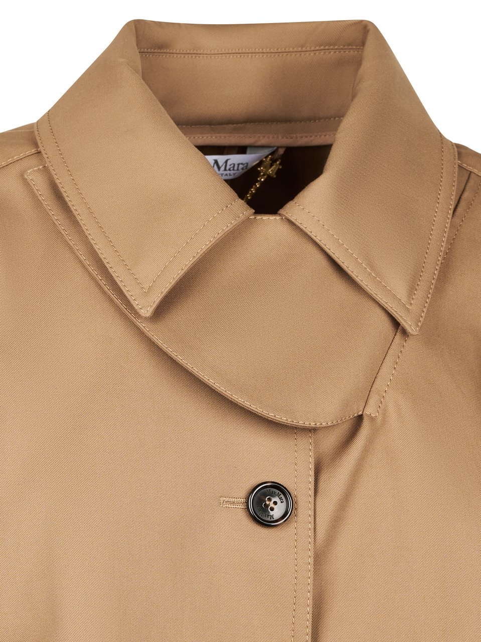 Max Mara Boxy Short Coat with Wide Collar Neutraal