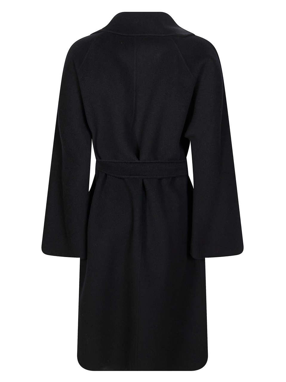 Max Mara Civada Wrap Design Long Coat Zwart