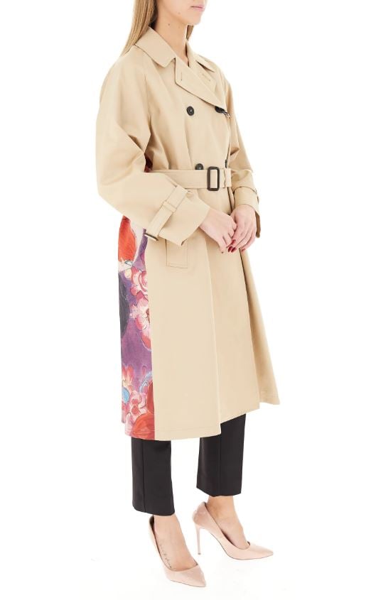 Max Mara Ninfa Cotton Gabardine Trench Coat Neutraal