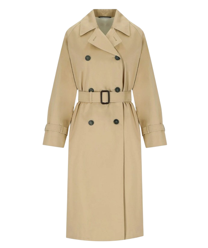 Max Mara Ninfa Cotton Gabardine Trench Coat Neutraal