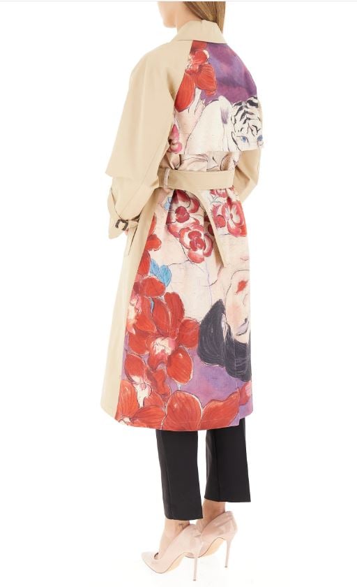 Max Mara Ninfa Cotton Gabardine Trench Coat Neutraal
