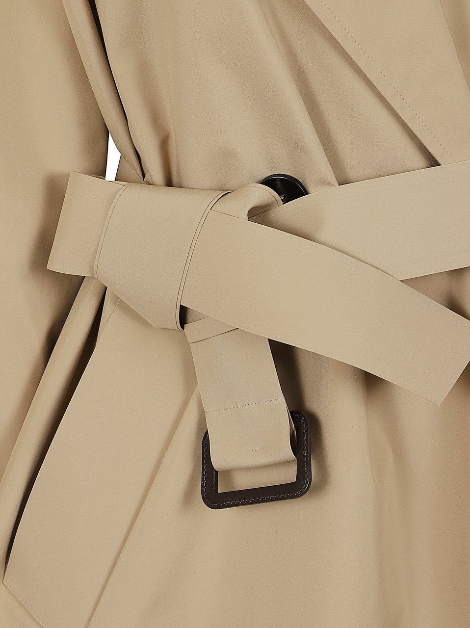Max Mara Water-Repellent Short Trench Coat with Peak Lapels Neutraal