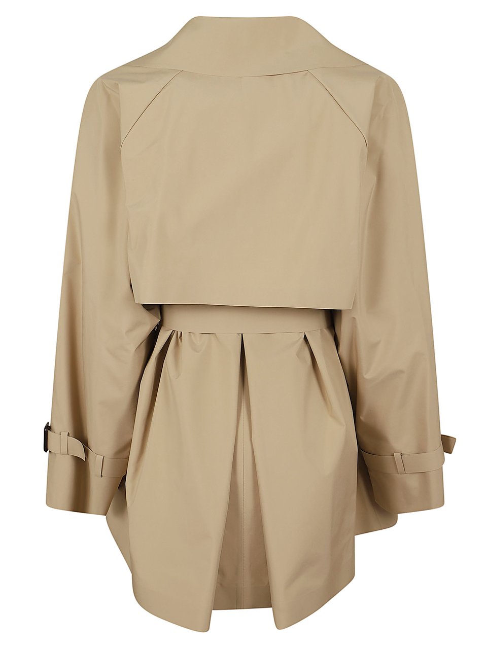 Max Mara Water-Repellent Short Trench Coat with Peak Lapels Neutraal