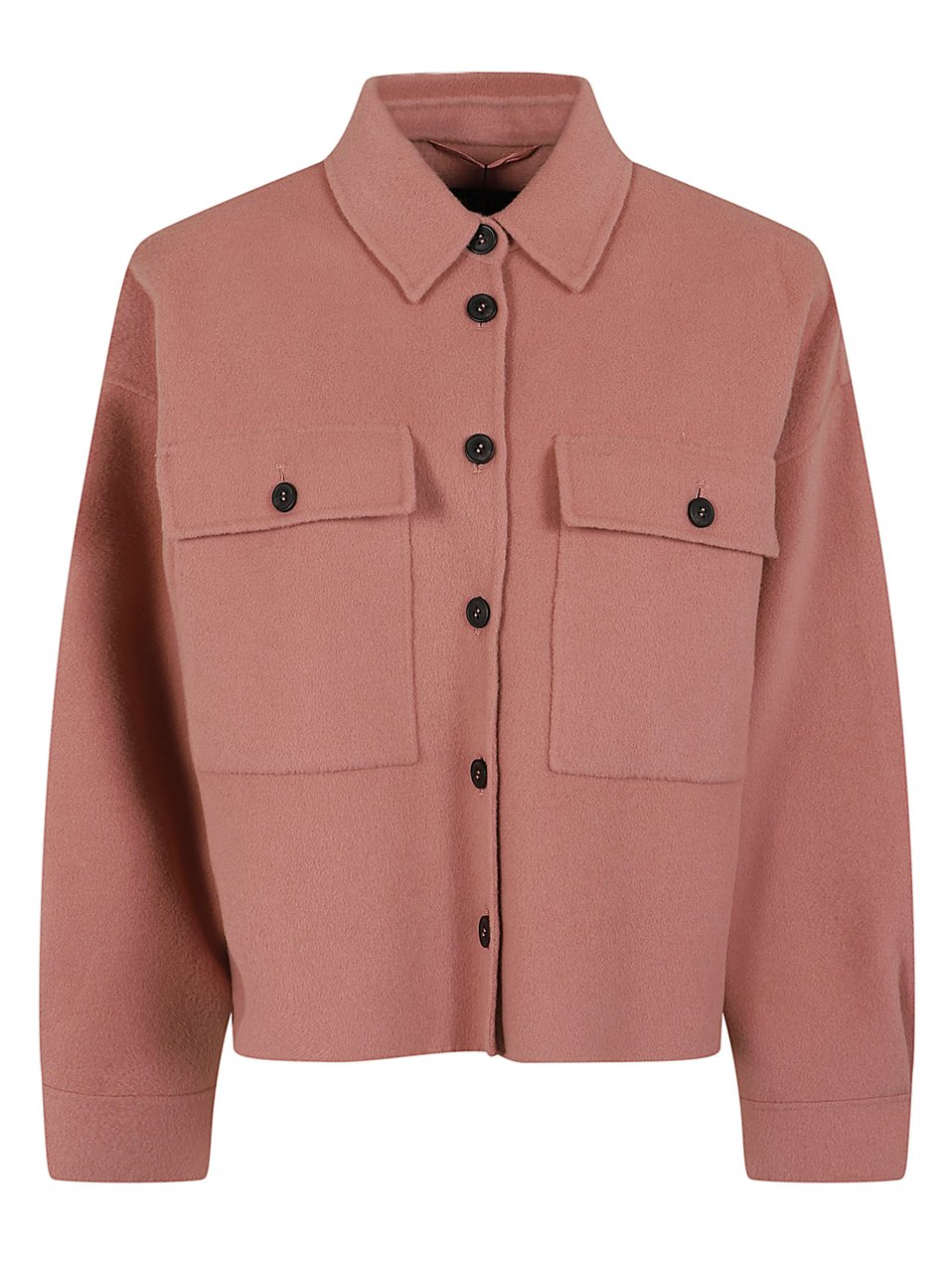 Max Mara Antique Pink Zerbino Double Wool-Blend Jacket Roze