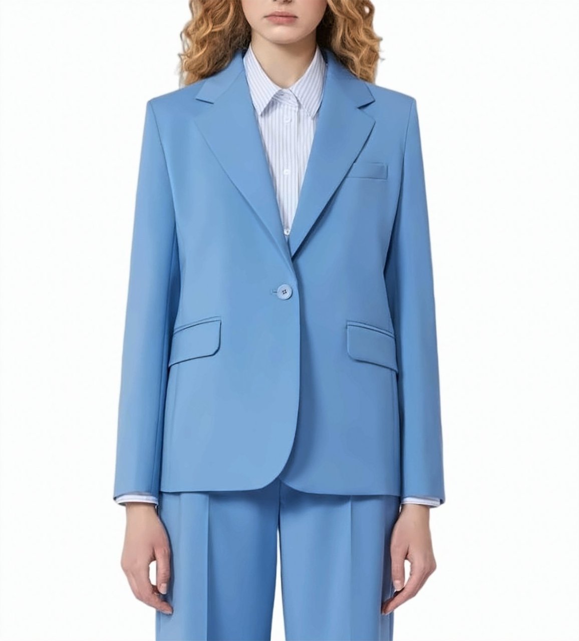 Max Mara Wkdlamine Stretch Wool Blazer Blauw