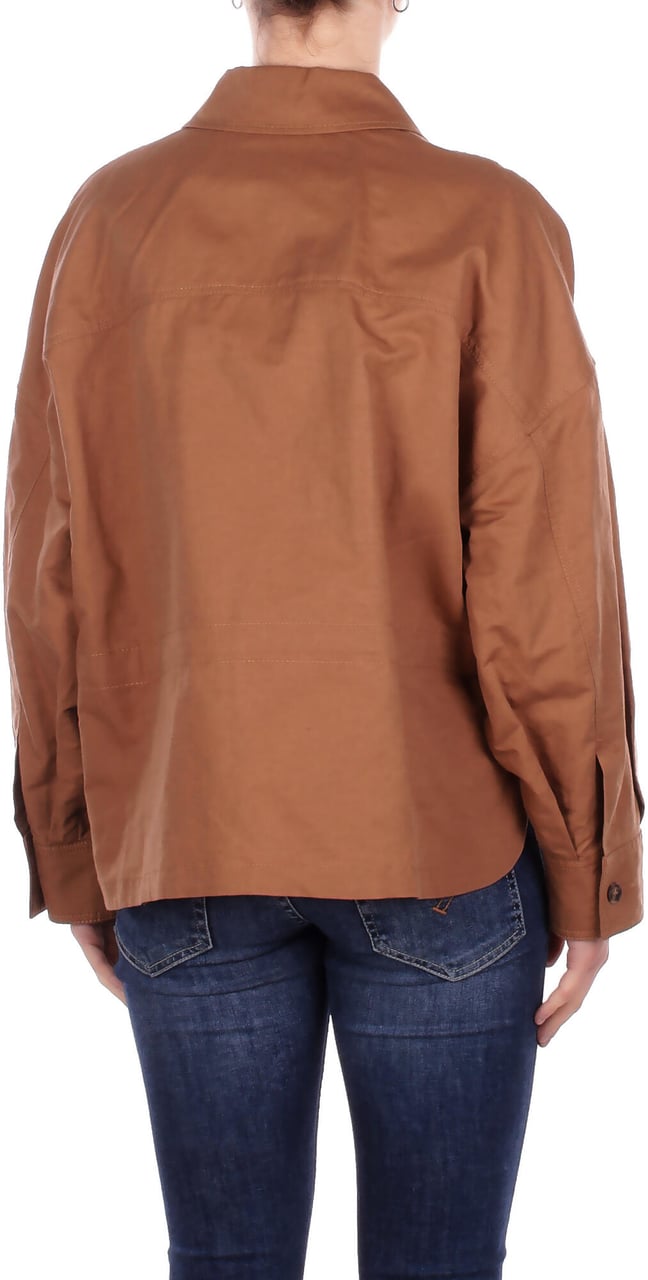 Max Mara Jackets Leather Brown Beige