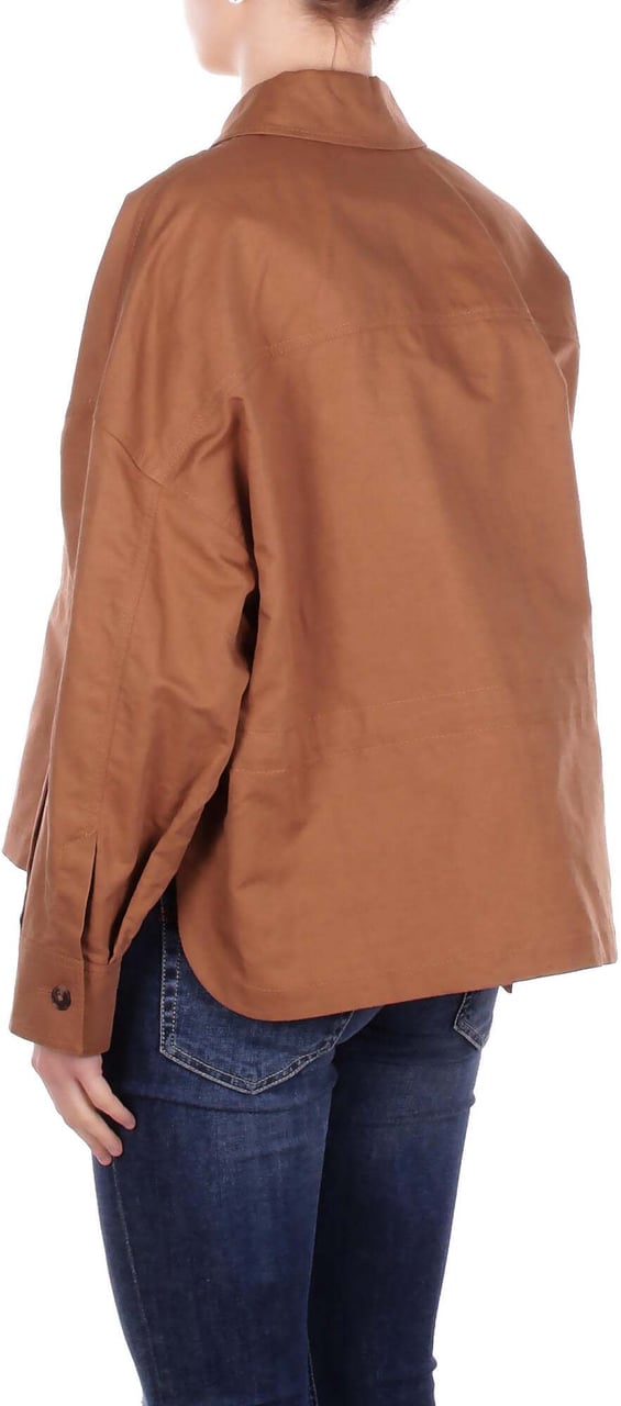 Max Mara Jackets Leather Brown Beige