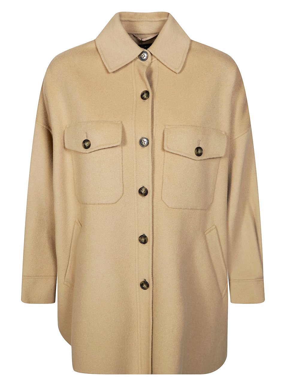 Max Mara Laser Loose Fit Flap Pocket Jacket Neutraal