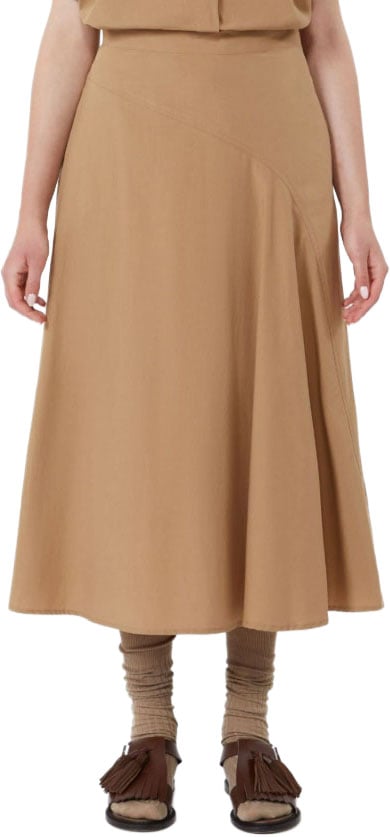 Max Mara Skirts Leather Brown Beige