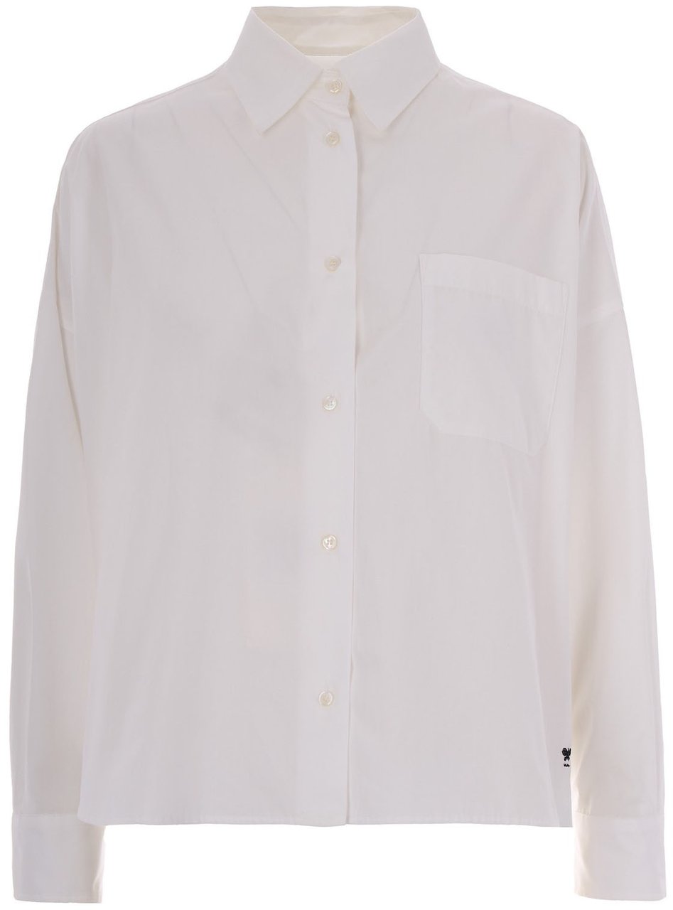 Max Mara Shirts Bianco Ottico Wit