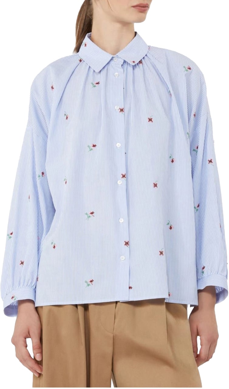 Max Mara Max Mara Weekend Wkdbutterfly Blouses Lichtblauw 2615111042600 Blauw