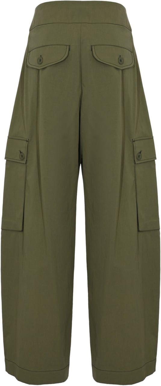 Max Mara Trousers Verde Scuro Donkergroen