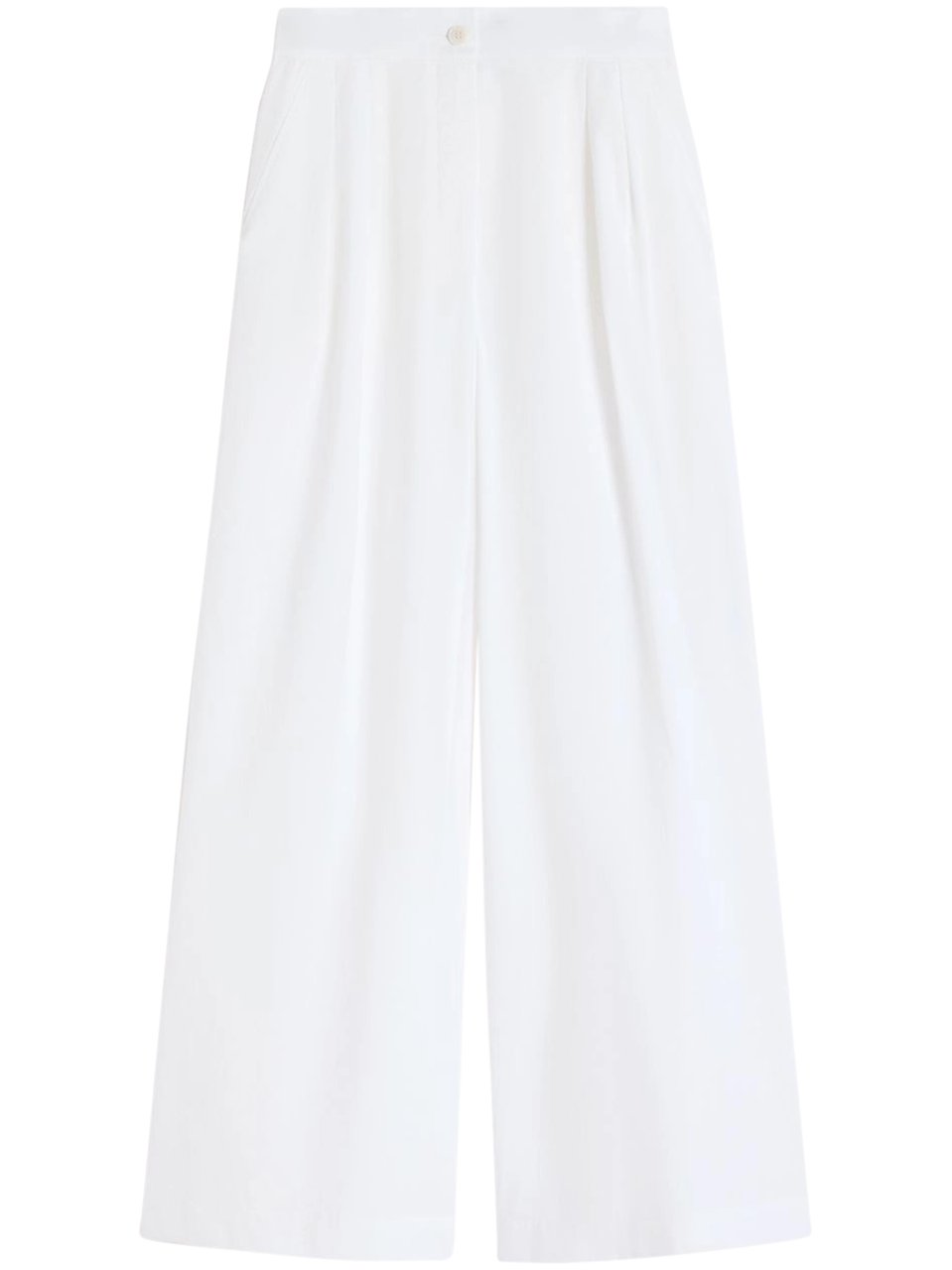Max Mara Wide-Leg Trousers with High Waist and Pleat Detail Wit