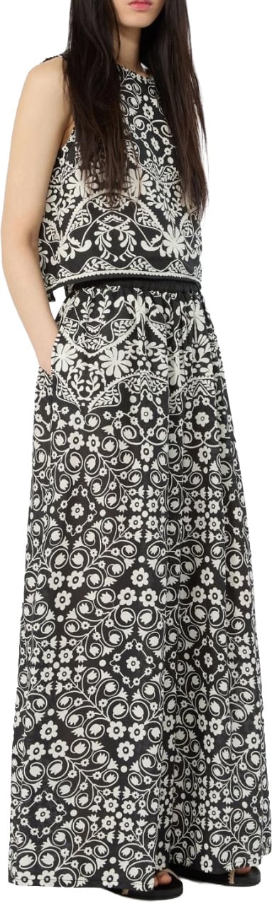 Max Mara Top Nero Ornamentale Zwart