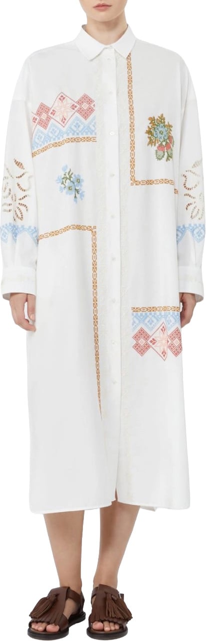 Max Mara Dresses Bianco Punto Croce Wit