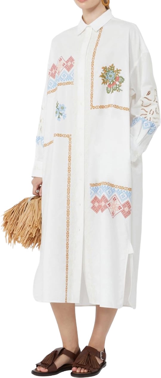 Max Mara Dresses Bianco Punto Croce Wit