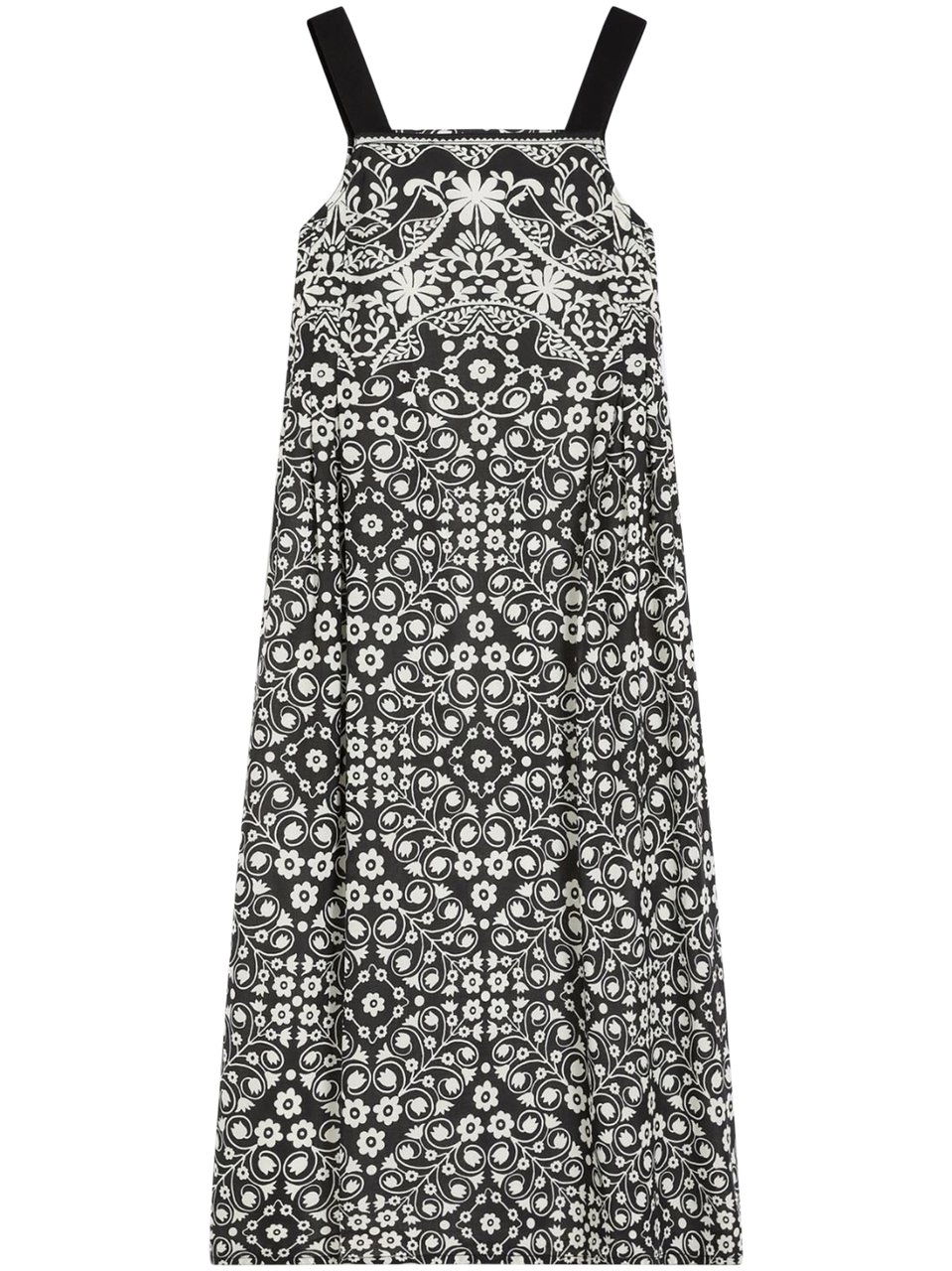 Max Mara Maxi Dress with Intricate Floral and Geometric Pattern Grijs