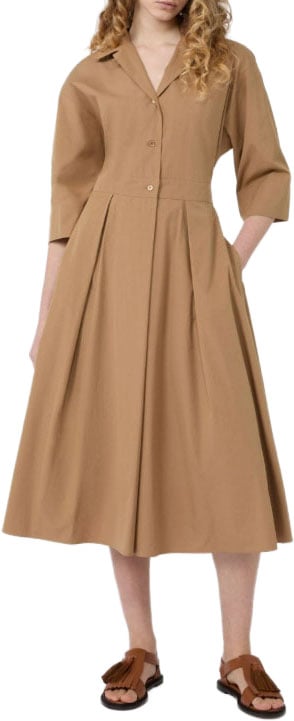 Max Mara Dresses Leather Brown Beige