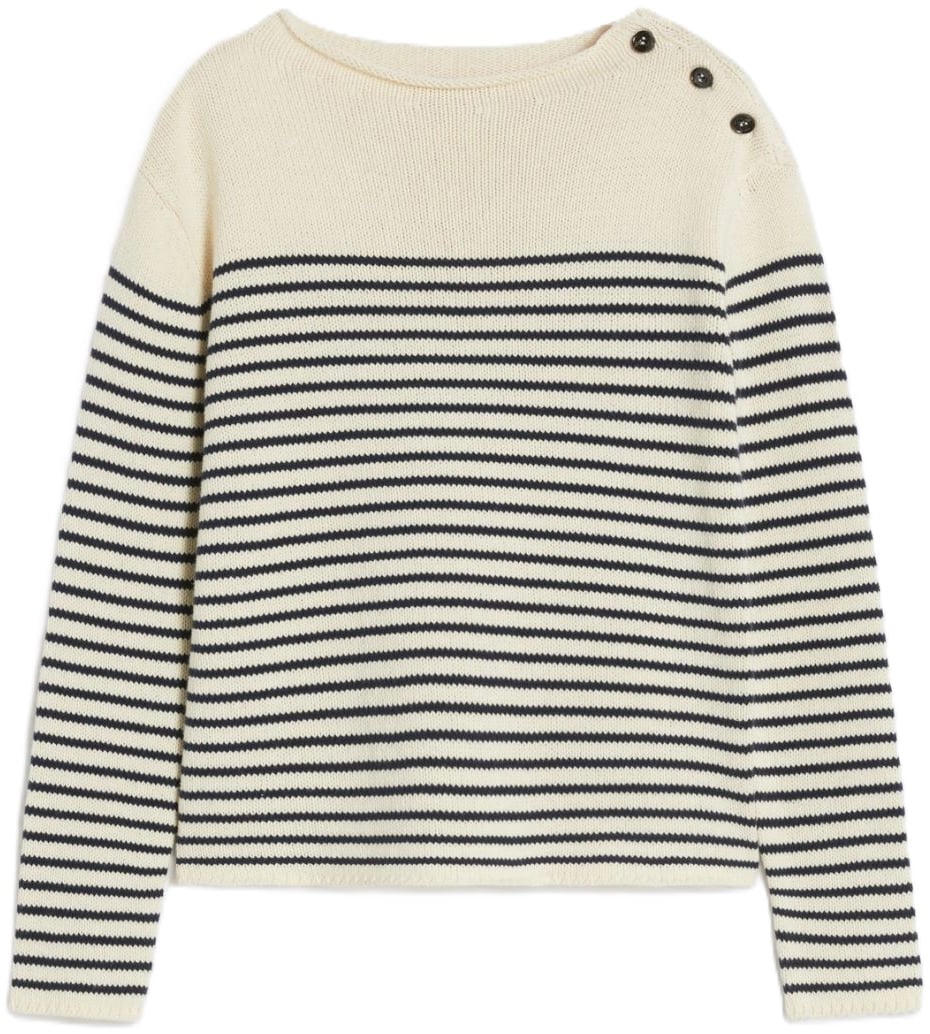 Max Mara Sweaters Blu Riga Piccola Wit
