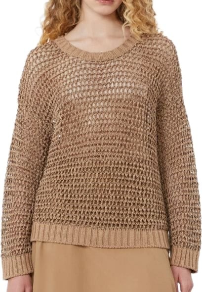 Max Mara Sweaters Leather Brown Beige