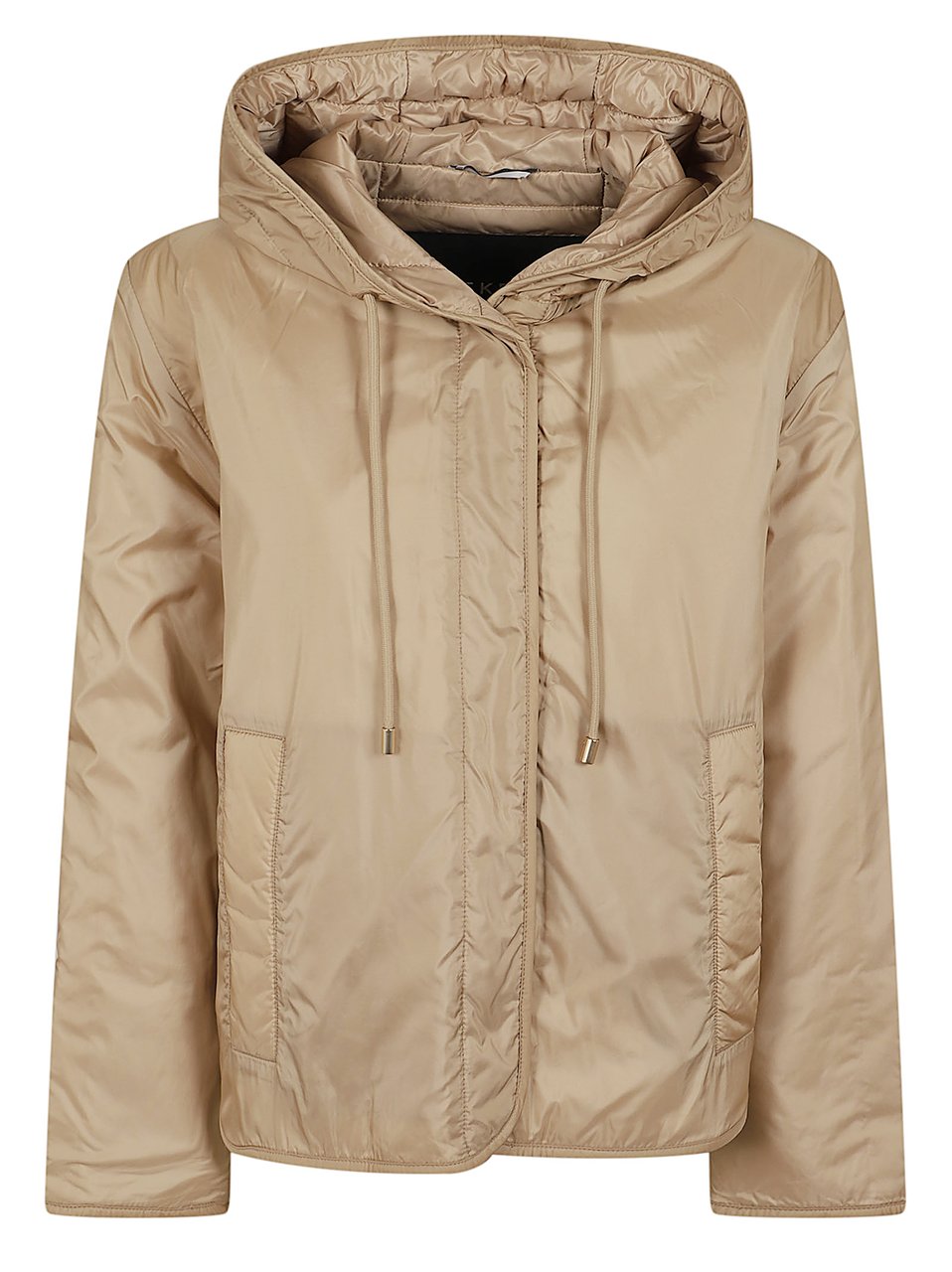 Max Mara Beige Water-Repellent Short Jacket With Adjustable Hood Neutraal