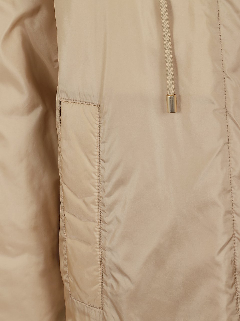 Max Mara Beige Water-Repellent Short Jacket With Adjustable Hood Neutraal
