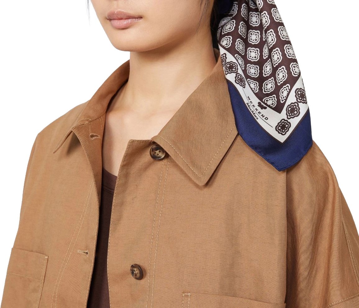 Max Mara Scarfs Fango Geometrico Navy