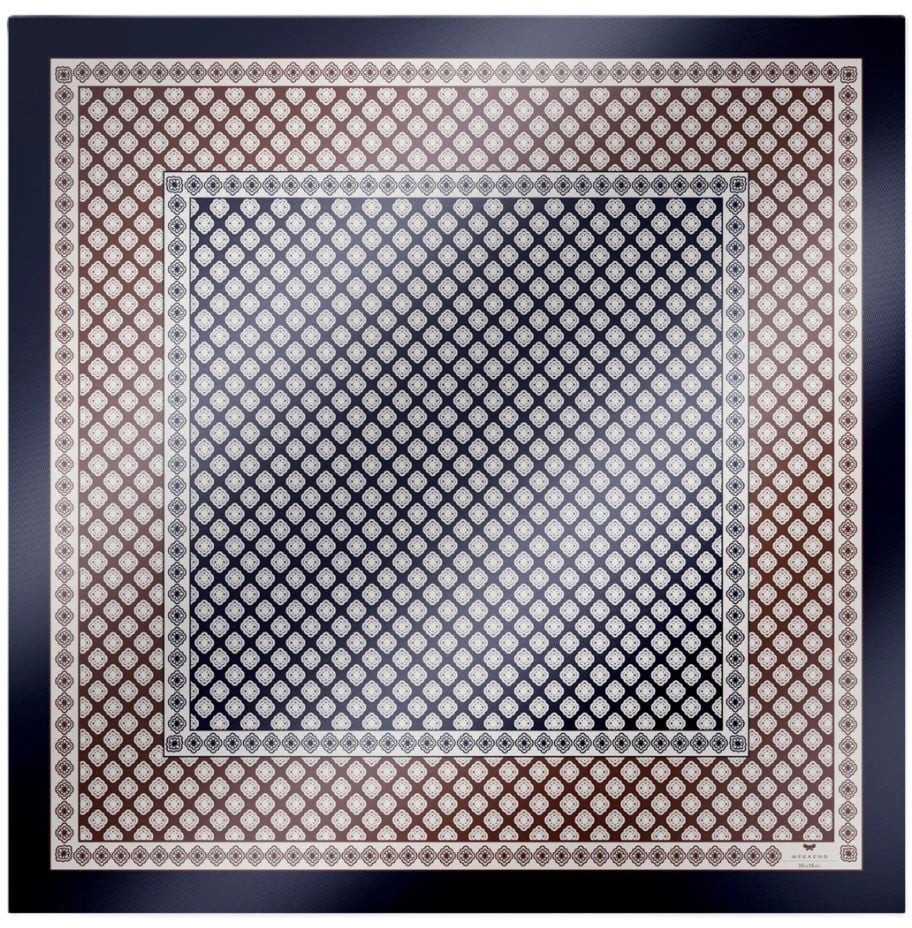 Max Mara Scarfs Fango Geometrico Navy